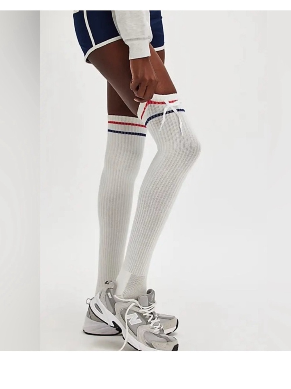 Free people foul shot knee high striped socks one size NWT